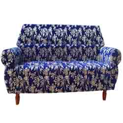 Wooden Sofa B type 3 Seater Velvet Cloth
