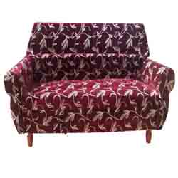 Wooden Sofa B type 3 Seater Velvet Cloth
