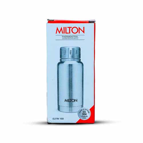 MILTON Elfin Vacuum Flask,  160 ml, Silver 160 ml Flask  (Pack of 1, Silver, Steel)