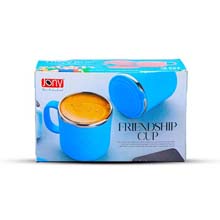 Jony Stainless Steel Coffee Cup with Lid (Plastic Outer) Stainless Steel, Plastic Coffee Mug  (300 ml, Pack of 2)