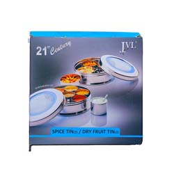 JVL Spice tin - ST-2 - SET OF 7 BOWLS 1 Piece Spice Set  (Steel, Silver)