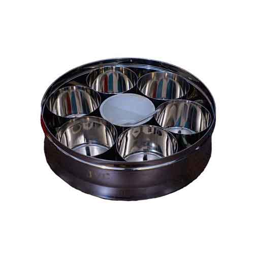 Spice Container - Masala Dabba - 7 Compartments, Masala Box,Steel Masala Dabba