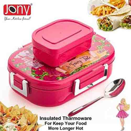 Jony Stainless Steel Lunch Box For School Children 2 Containers Lunch Box