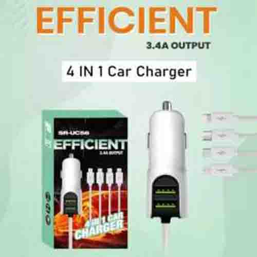 Sarju Efficient 3.4A Output 4in1 Car Charger SR-UC56 
